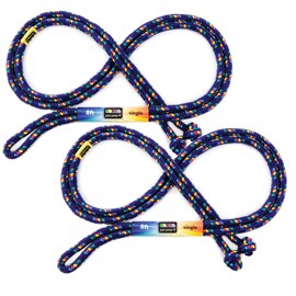 Just Jump It 8' Foot Jump Rope 2 Pack - Active Outdoor Youth Fitness Exercising Equipment - Kid Friendly Braided Nylon Gym Accessories