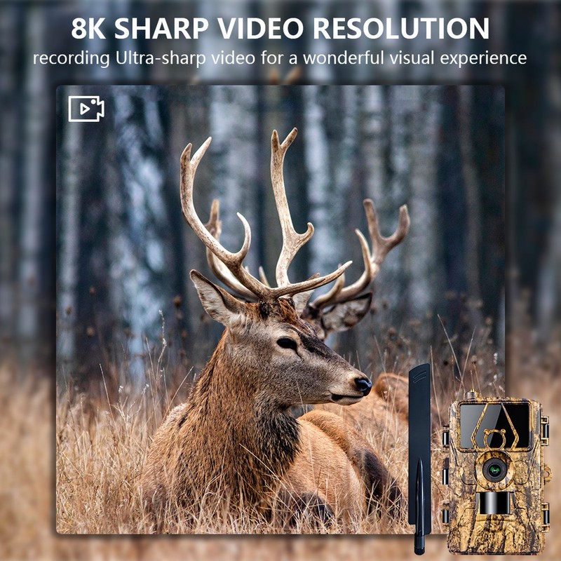 Trail Cam with 8K Video 60MP Images Night Vision Motion