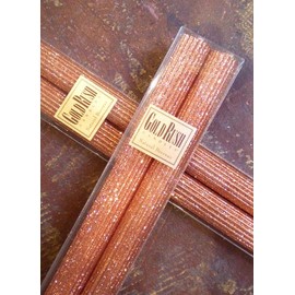 Gold Rush Beeswax Glitter Candles, 8 Inch Copper Color, Boxed Set of 2 Candles