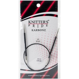 Knitter's Pride 2.5/3mm Karbonz Fixed Circular Needles, 16"