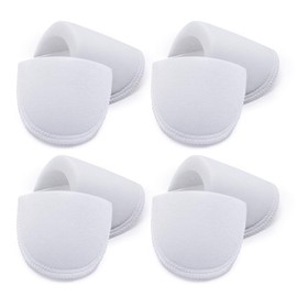 SEMINI 4 Pairs White Covered Set-in Shoulder Pads Sewing Foam Pads for Blazer Suit Coat Jacket Clothes