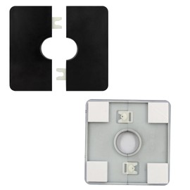 PDETVEO 2 Pack Black Wall Split Flange, 0.86"/22mm Diameter ABS Square Shaped Escutcheon Plates for Water Pipe Faucet Decoration Accessories