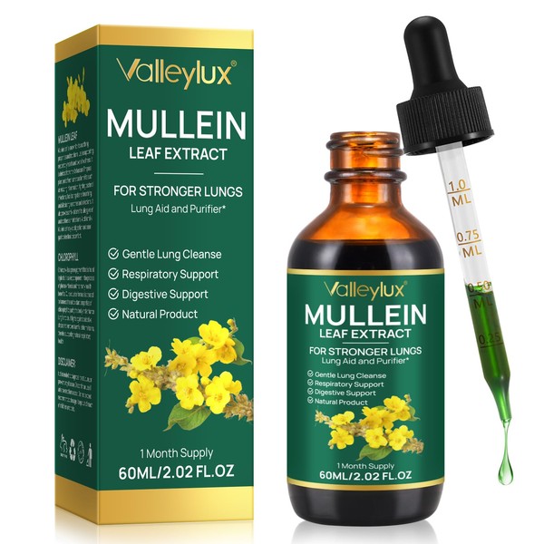 Mullein Leaf Extract Drops, Mullein Leaf Extract for Lungs Cleanse,