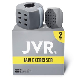 Jawline Exerciser - Set of 2 JVR Jaw Trainer Exercises, Double Chin Eliminator, Workout for Face, Jaw, Cheek and Neck, Defining Face Shape, for Men and Women