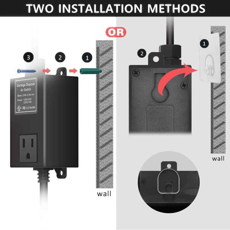 Garbage Disposal Air Switch Kit for SinkTop Waste Disposal with