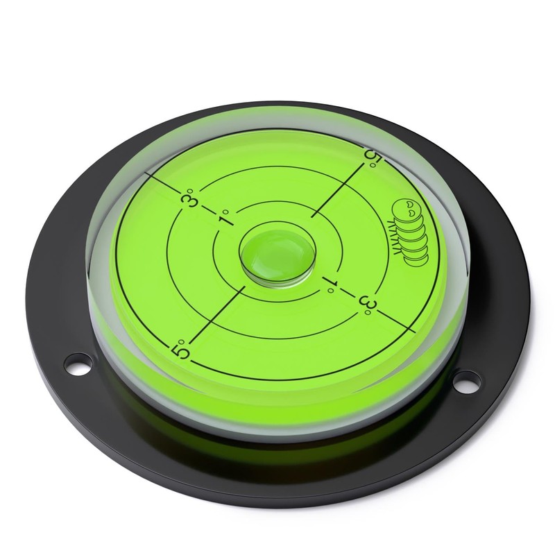Flanged Circular Angle Large Spirit Bubble Level (Green Liquid) 80mm