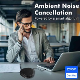 UrbanX M6 Bluetooth Speaker and Conference Microphone, USB Speakerphone Compatible with Dell Vostro 5310 Laptop Supports Zoom, GoogleMeet, Teams, Skype, 4 Microphones, 360° Room Coverage, Plug & Play