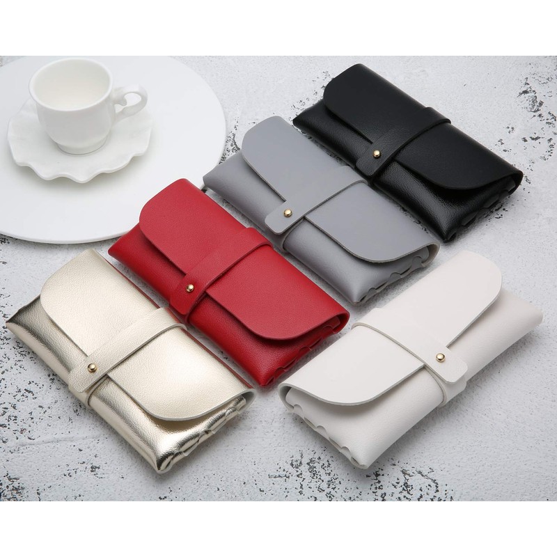 TongTang Glasses Case, Sunglasses, Soft Leather, Stylish, Simple, Stylish, Black