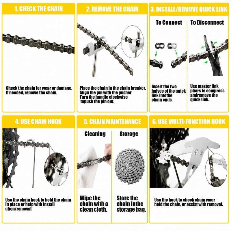 Bike Chain 6/7/8 Speed, 116 Links Bicycle Chains with Bikes