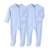 BINIDUCKLING Unisex Infant 2-Pack Zip-Up Baby Onesies Cozy Footed Pajamas