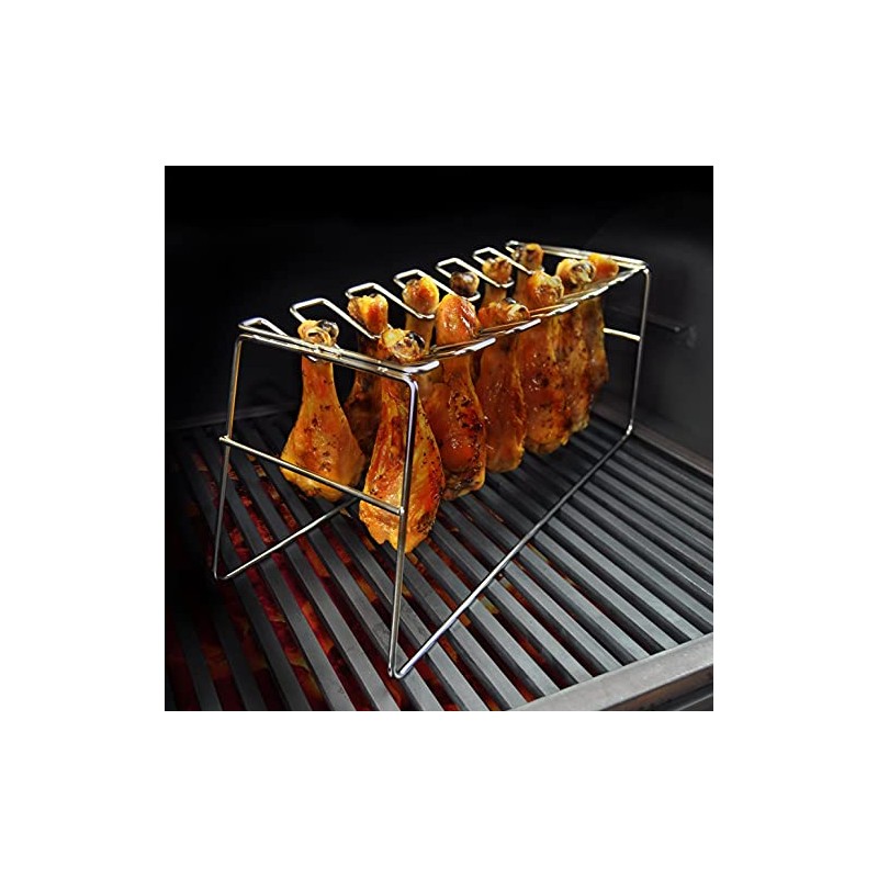 Bayou Classic 0770 Stainless Chicken Leg Rack Holds 12 Chicken