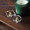 JEREVER 2 Pack Acrylic Knobs Large Size Crystal Brass Drawer