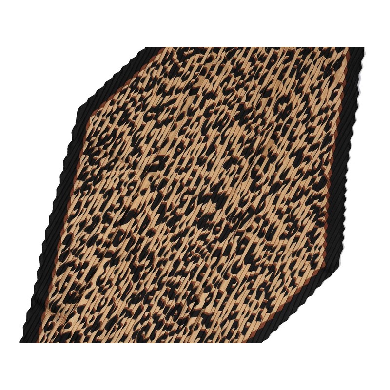 Allegra K Women's Pleated Scarf, Neckerchief, Leopard Print, Rhombus Shape,
