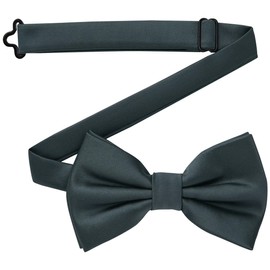 DonDon Men's Handmade Silk Look Bow Tie 12 x 6 cm Bow Tie, charcoal