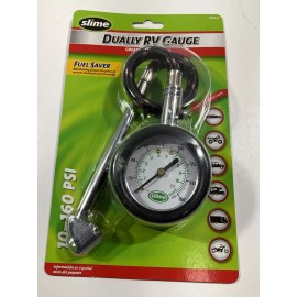 Slime 2020-A Dually RV Tire Dial Gauge With Hose, 10-160 PSI
