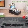 Charging Station Box for Smartphones and Tablets, Bamboo Cable Cord