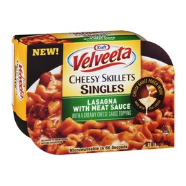Kraft Velveeta Lasagna with Meat Sauce Cheesy Skillets Singles Microwave Dinner 9 oz (Pack of 6)