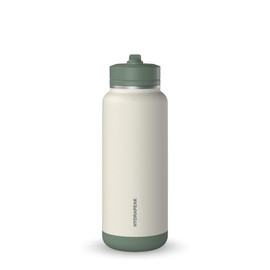 Hydrapeak 32oz Allure Stainless Steel Insulated Water Bottle With Spill Proof Straw Lid And Rubber Boot (Ivory)