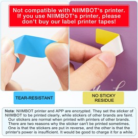 Gersoniel 1600 Pcs Label Tapes 12 x 40 mm Laminated Stickers Replacement Compatible with D30 Portable Thermal Label Paper Printer Tapes Refill for Office 160 Pcs/roll(Soft Color)