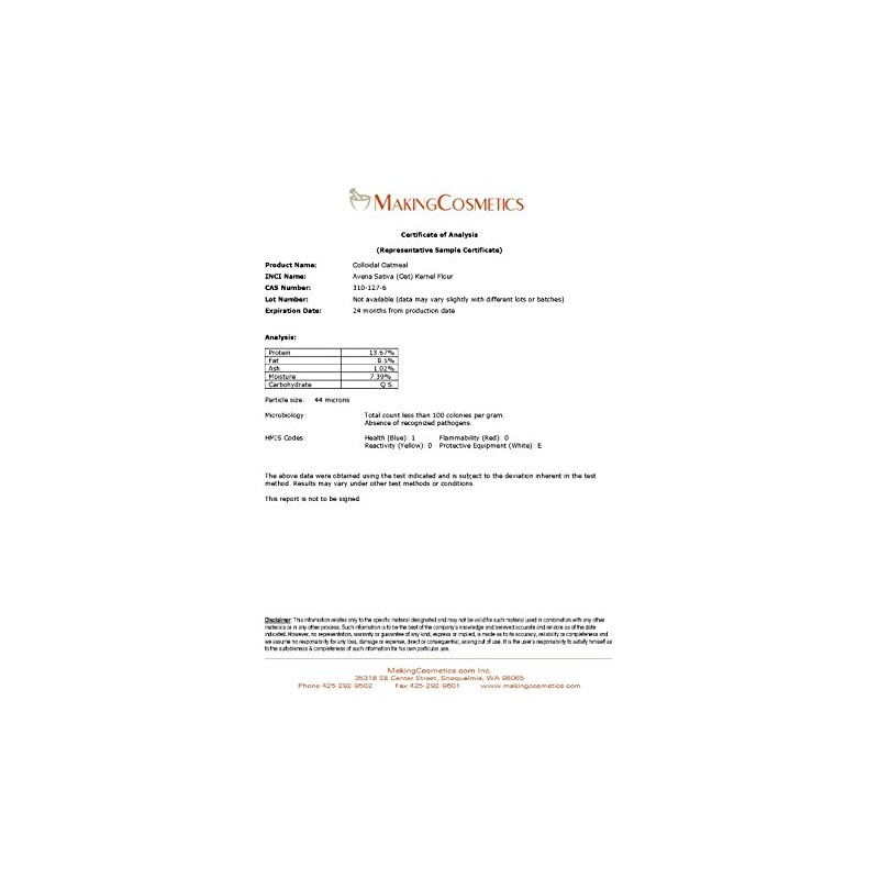 MakingCosmetics - Colloidal Oatmeal - 4.4oz / 125g - Cosmetic