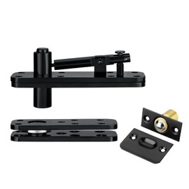 Cokritsm Hidden Hinges Heavy Duty Pivot Stainless Steel, 360° Rotation Invisible Door Hinges Set Up Down Shaft, Heavy Duty Hidden Door Hinge for Wood Secret Door Black