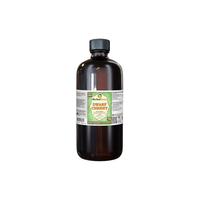 Bush Cherry (Prunus Japonica) Glycerite, Organic Dried Seed Alcohol-Free Liquid