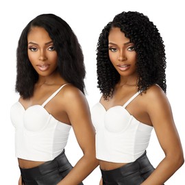 Sensationnel Empire multi weave hair - wet and wavy tropical curl human hair 3 bundle layered lengths (12 14 16 inch, 1 JETBLACK)