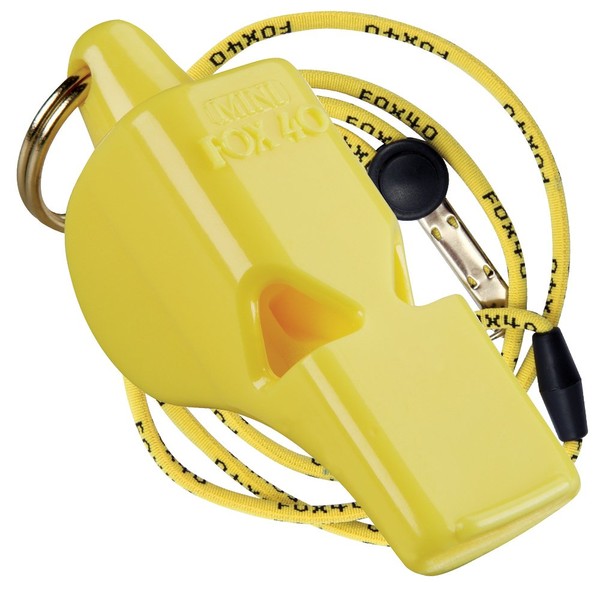 Fox 40 Original Mini Whistle with Lanyard, Yellow