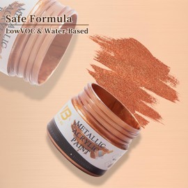 YongBo Metallic Copper Acrylic Paint, 100ml Copper Paint, Art Craft Paints for Canvas, Rock, Stone, Wood, Fabric, Art Supplies
