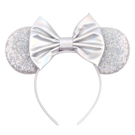 JOYFISCO Mouse Ears Headbands Shiny Bow Mouse Ears Headband Glitter Party Princess Decoration Cosplay Costume for Women Girls