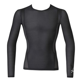 CW-X Men's JYURYU (Long Sleeve), Mesh Type, Sweat Absorbent, Quick Drying, Antibacterial, Odor Resistant, Over 90% UV Protection (Body Only) JAO399 Functional Top, BL, L
