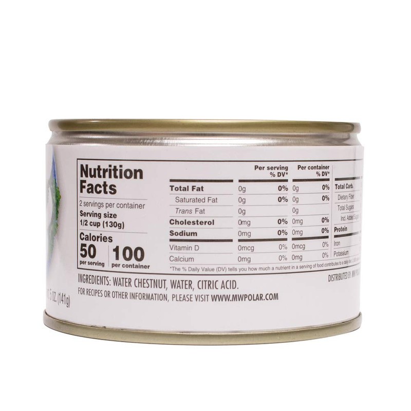 MW Polar Canned Vegetables, Water Chestnuts, Whole, 8 Ounce (Pack