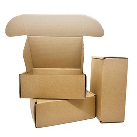 Small Sturdy Cardboard Box 6 x 3 x 1 Inch Mailing Corrugated Boxes Business Packaging Carton for Storage and Shipping Set of 10