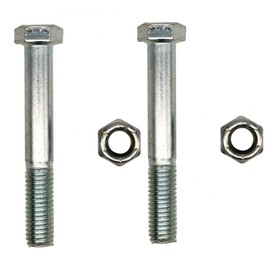 2pack - Grade 2 Shear Bolts for Rotary Cutters 1/2" x 3-1/2" with Nylock Nuts