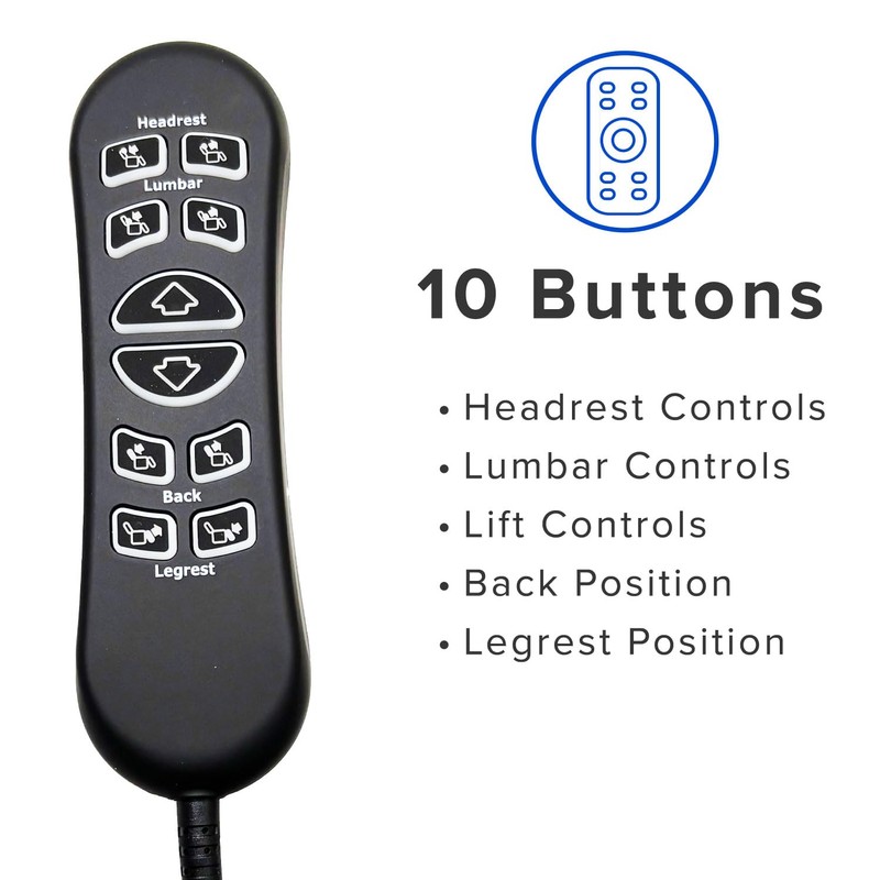 10-Button 5-Pin Replacement Remote Hand Control for Mega Motion Power