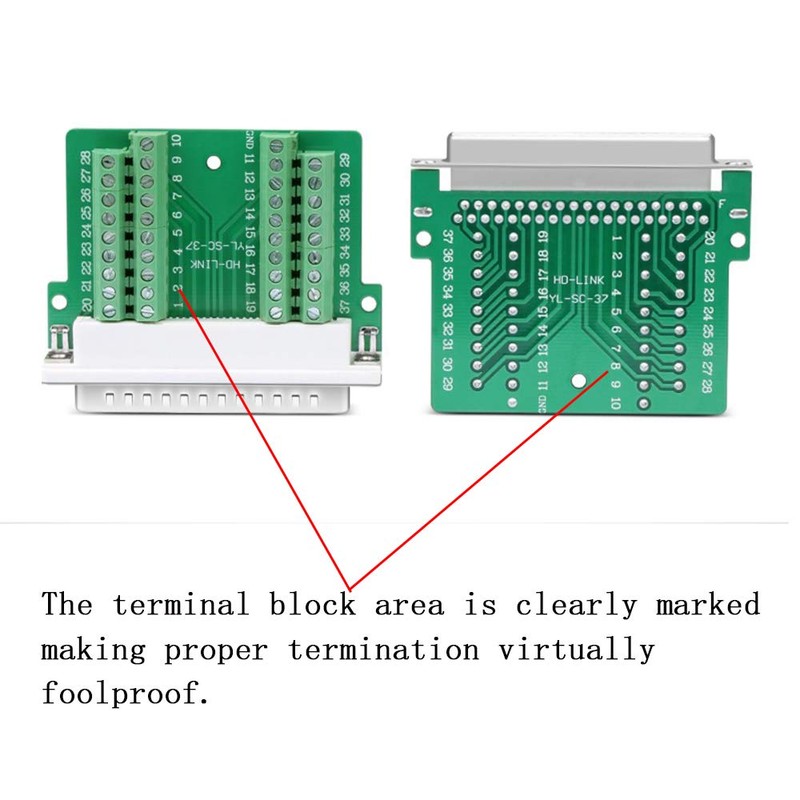 ANMBEST 2PCS Thinner DB37 Solderless RS232 D-SUB Serial to 37-pin