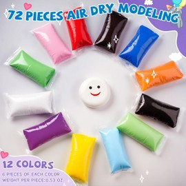 72 Pcs 2.38 lbs Air Dry Clay Bulk Modeling Magic Ultra Lightweight Foam Modeling Clay for Kids Adults DIY Gifts Party Arts Crafts and School Project Supplies(Classic Color)