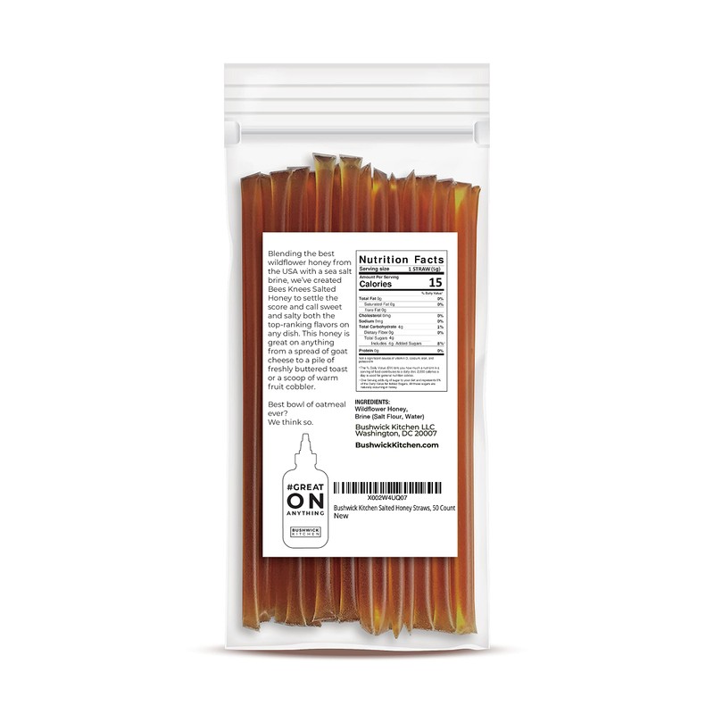 Bushwick Kitchen Bees Knees Salted Honey Sticks, Wildflower Honey Straws