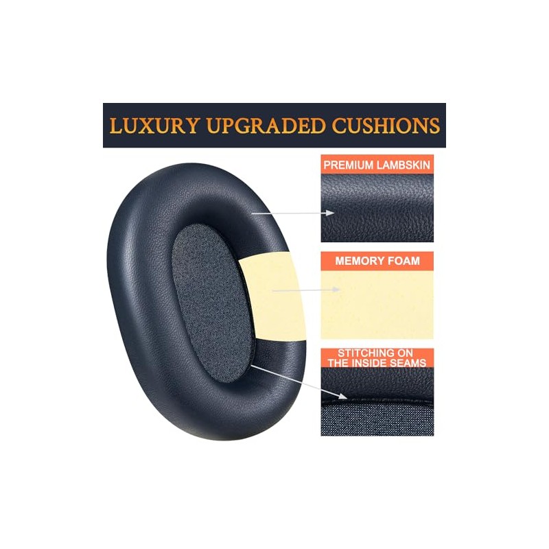 SOULWIT Lammfell Ersatzpolster Ersatz Ohrpolster für Sony WH-1000XM5 (WH1000XM5) Geräuschunterdrückung