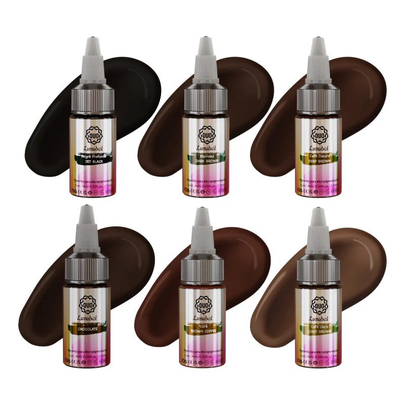 Kit Microblading Pigmento Cremoso Ouo Lunabel 10pzs 7.5ml Color Lt00509