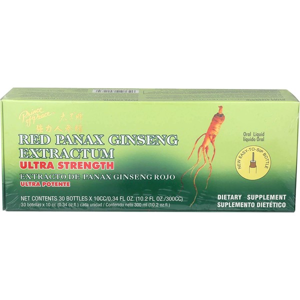 Prince of Peace Red Panax Ginseng Extractum Ultra Strength, 0.34 Fl Oz (Pack of 30)