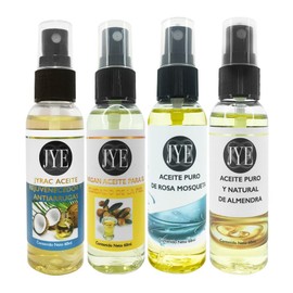 JYE Kit Hidratante Facial JYE Tratamiento antienvejecimiento Incluye Aceites De Coco antiarrugas, Aceite natural de Argan, Aceite de Rosa Mosqueta y Aceite de Almendras Dulces