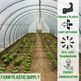 Farm Plastic Supply - Protective Clear Overwintering Plastic Film - Overwintering Film, 6 Mil Clear Plastic Film, Greenhouse Plastic, Durable Plastic Sheeting (6 Mil 10' x 100')