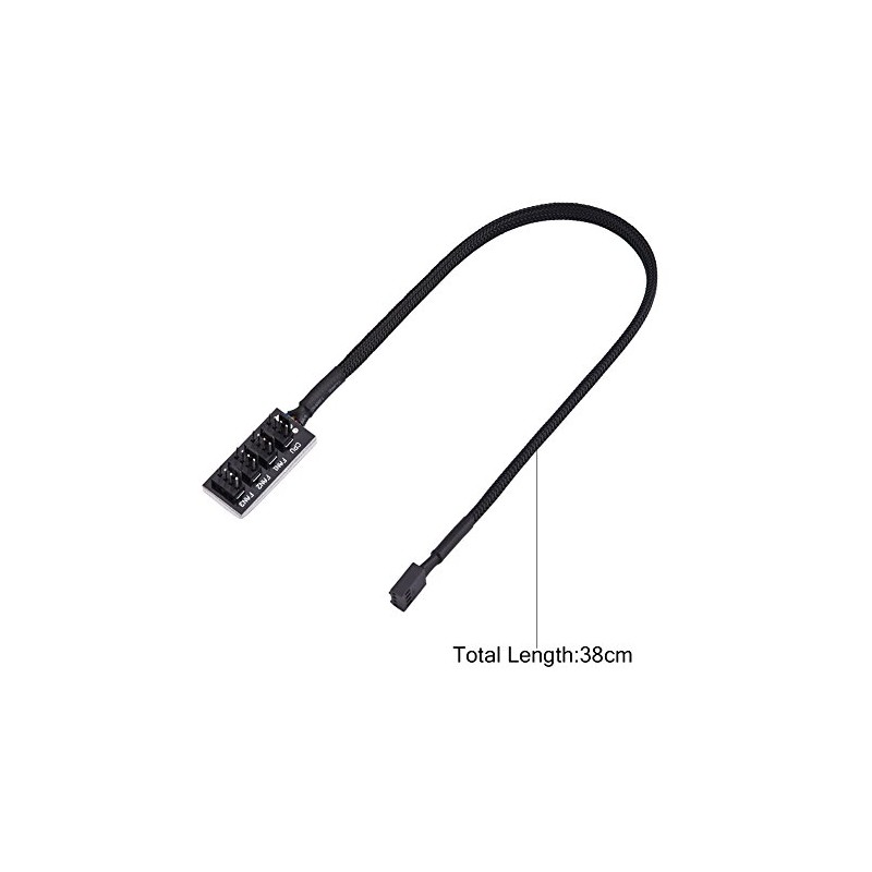 Bewinner 4-Pin PWM Fan Hub, 4-Pin Macho para CPU Fan