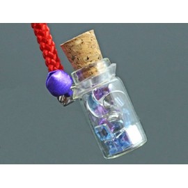 Mini Glass Vial Strap/0.9 x 0.4 inch (2.2 x 1.1 cm) Glass Vial/Strap Vial/1 Piece/ Single Item/With Bell