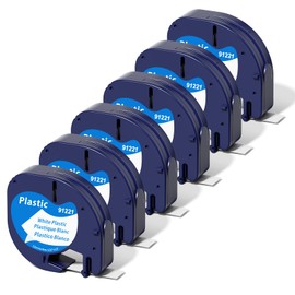 Compatible with Dymo Label Tape Replace for Dymo Letratag Tape A91221 91201 S0721610 12mm x 4m for Dymo Letratag LT-100H LT-100T LT-110T XR LT-200B XM 2000 Label Maker, 6 Pack