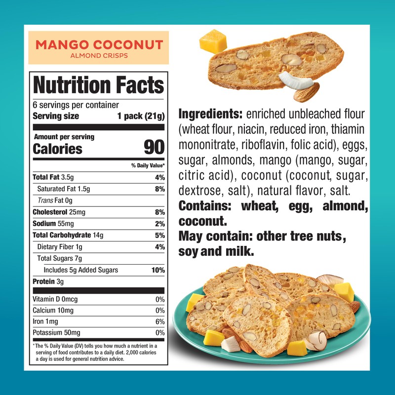 Nonni's THINaddictives Almond Thin Cookies - 3 Boxes Mango &