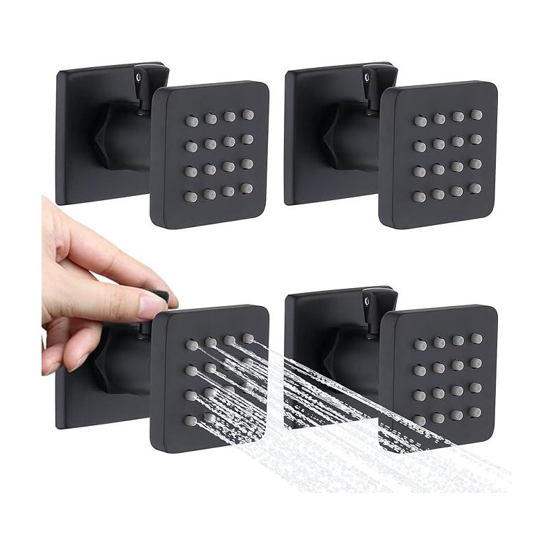 Shower Body Spray Solid Brass Massage Jets Wall Mount, Matte