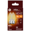 Relax HD Decorative LED Light Bulbs, Soft White, Clear, 300 Lumens, 4-Watts, 2-Pk.