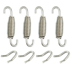 A ABSOPRO Set of 4 Exhaust Springs Motorcycle Exhaust Pipe Spring 55 mm with U-Shape Hook